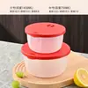 Juego de recipientes de plástico para alimentos, lonchera con tapa para trabajadores de oficina, apto para microondas, adecuado para calentar, tazón para fideos instantáneos, lonchera redonda