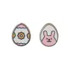 Pendientes de Botón Creativos de Animales de Dibujos Animados Lindos Conejo de Madera Pollito Gato Pendientes de Botón Arcoíris Accesorios para Pendientes de Niños