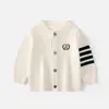 Cárdigan Suéter Estilo Campus para Niños, Nuevo Tejido Elegante Bordado, Top Cálido Estilo Universitario, Chaqueta Uniforme Escolar para Bebés