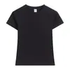 Camiseta Feminina Manga Curta Gola Redonda, Verão 2026 Nova Slim-Fit Camada Base Cor Sólida Manga Meia Mão Top Tendência