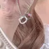 Collar de Mariposa Rosa para Niñas, Diseño de Nicho, Cadena para Clavícula Hip-Hop, Diseño de Alta Gama, Collar de Moda, Lujo Ligero