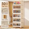 Gabinete de Almacenamiento con Puertas Dobles Engrosadas, Caja de Almacenamiento para Snacks y Juguetes, Caja de Almacenamiento Misceláneo para Dormitorio con Ruedas, Gabinete Organizador, Gabinete de Almacenamiento