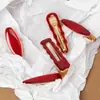 Grampo de cabelo Angkor Red Irregular Alloy Drop Glaze Hairpin Cabelo quebrado Grampo de cabelo Front Side Bangs Clipe Duckbill Par de grampos