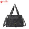 Europeu e Americano Novo High-end Retro Multi-bolso Portátil Tote Bag Motocicleta Trendy Grande Capacidade Bolsa de Ombro para Mulheres