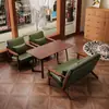 Juego de mesa y sillas de café, casa de té, bar, tienda de té con leche, casa de huéspedes, hotel, área de ocio, sillón individual de estilo vintage