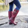 Outono e inverno de 2021 Novas Botas de Couro Martin de Salto Grosso Cruzadas Europeias e Americanas Tamanho Grande Zíper Lateral Alto Botas Femininas Botas de Cavaleiro Crianças