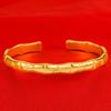 Jin Jiahua galvanoplastia al vacío personalidad pared interior lisa pulsera de bambú sección de apertura pulsera de alto relieve joyería de boda