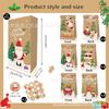 Bolsa de papel kraft para regalo de dulces, para fiestas navideñas, con diseño de Papá Noel, muñeco de nieve, copo de nieve, árbol y alce, Lb386