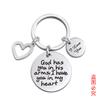 Llavero al por mayor de acero inoxidable transfronterizo europeo y americano con letras redondas de amor para amantes, regalo de San Valentín, llavero de metal.
