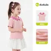 Camiseta Infantil Dudu para Meninas, Top Estiloso de Manga Curta para Verão de Bebê, Roupa Infantil de Meia-Manga, Classe A