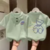 Camisas polo de manga curta para meninos e meninas, novo estilo de verão, versáteis e estilosas, blusas casuais de algodão puro com estampa de desenho animado para bebê