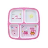 Vajilla de Melamina Grado Alimenticio Peppa Pig Cinco y Rosa, Tazón Infantil con Compartimentos y Vaso de Agua de Dibujos Animados con Licencia Oficial