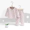 Conjunto de Roupa Íntima de Lycra Infantil Outono/Inverno Novo Estilo Blusa e Calça de Outono Sem Costura Roupa de Casa Meninos e Meninas Camada Base Pijama Classe A