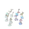 Pendientes de Borla con Pétalos de Tela Super Hada Estilo Coreano para Mujer, Pendientes de Diseño Único, Pendientes Largos Versátiles Estilo Resort Costero