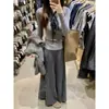 Falda de punto plisada de cintura alta estilo coreano para mujer, engrosada para otoño e invierno, adelgazante, elegante y casual, hasta el tobillo
