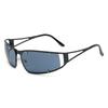 Gafas de Sol Cuadradas Huecas de Metal para Mujer Estilo Spice Girls Europeo y Americano Estilo Tecnología Futura Y2K Estilo Plata Agua Gafas de Sol Rebotantes Didi