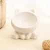 1 pieza Tazón de cerámica lindo para gatos elevado Diseño elevado Comedero Protege la columna vertebral del gato Anti vómitos Tazón para gatos de cara plana Gatito Perros pequeños Levantar Inclinado Comedero para gatos Platos para mascotas