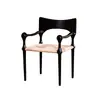 Silla de Comedor de Madera Maciza y Ratán Silla de Ocio B&B Medieval Silla de Ratán y Madera Maciza con Respaldo Silla de Ratán y Cuerda de Cáñamo para Interiores
