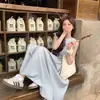 Estilo Commuter Fresco e Simples Vibe Preguiçosa Bolsa de Axila Bolsa de Tecido de Renda Tendência Estilo Coreano Grande Capacidade Bolsa Tote de Ombro Floral para Mulheres