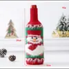 Decoración Navideña de Amazon Funda para Botella de Vino Adornos de Decoración para el Hogar Suministros Navideños Funda Tejida de Papá Noel para Botella de Vino Tinto