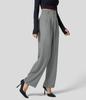 Traje de estilo casual francés transfronterizo para mujer, de negocios, color sólido, cintura alta, pantalón de pierna recta, elegante, largo, de moda
