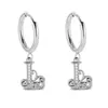 Pendientes de Acero Inoxidable Chapado en Oro 18K con 26 Letras, Pendientes de Zirconia con Forma de Ola de Lujo, Pendientes Elegantes
