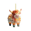2023 Nuevo de Amazon Decoraciones Navideñas de Color Acrílico de Hella y Vaca Linda Vaca de Dibujos Animados Colgante para Coche