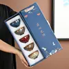 Juego Completo de Tazas de Té de Tendencia Nacional Cultural y Creativa Vajilla Cerámica Cinco Elementos Taza Caja de Regalo para Clientes Extranjeros Regalo Souvenir