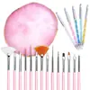 Conjunto de Pincéis para Nail Art Amazon Transfronteiriço, Caneta de Silicone para Desenho de Flores e Linhas de Fototerapia, Caneta Pontilhada, Conjunto Combinado de Canetas de Cristal