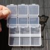 Caja de medicamentos con seis rejillas en braille, transparente, con clasificación abatible, mini, portátil, pequeña, de plástico PP