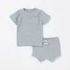 Comercio Electrónico Transfronterizo Conjunto de Bebé Recién Nacido Conjunto de Camiseta de Manga Corta y Shorts Algodón Orgánico Certificado GOTS Ropa para el Hogar Ropa para Exteriores