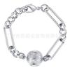 Pulsera personalizada con cadena rectangular de bola de linterna de latón chapado en oro de 18 quilates, estilo europeo y americano, B212234