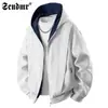 Nueva colección otoño/invierno: Sudadera con capucha retro de estilo japonés para hombre, de bloques de color, cárdigan deportivo simple y de corte holgado estilo americano