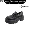 Mocasines de Cuero Genuino con Suela Gruesa para Aumentar la Altura Zapatos de Mujer 2026 Otoño/Invierno Nuevos Zapatos Pequeños de Cuero Cómodos para los Pies Zapatos de Uso Diario para el Trabajo