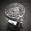 Anillo Vikingo Guerrero Cabeza de Lobo para Hombre Retro Anillo Tótem Lobo Celta Fabricante Venta al por Mayor