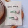 Clipe BB de 4cm para crianças, acessório de cabelo para menininhas, clipe de quebra, clipe lateral para franja de menina, par de clipes, clipe de cabelo quebrado com tecido enrolado à mão