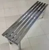 Banco de Acero Inoxidable Vestuario de Baño Taburete para Cambiar Zapatos Centro Comercial Taller de Fábrica Descanso de Empleados Taburete Largo Blando Acojinado