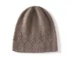 100% cachemir puro, nueva colección otoño/invierno, gorro casual de punto trenzado liso para mujer, cálido y a la moda