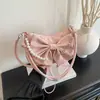 2025 Nuevo Bolso de Hombro Cruzado para Mujer con Lazo de PU Gran Capacidad Estilo Fresco y Lindo Bolso de Cadena