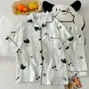 2024 Nuevo Pijama de Algodón Nube para Mujer Verano Manga Corta Shorts Dulce Lindo Dibujos Animados Ropa de Casa para Dama traje