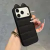 Funda de Silicona para Teléfono Color Dopamina con Orejas de Gato Tridimensionales Adecuada para iPhone 16 y Apple 17 con Diseño de Pata de Gato Lateral