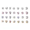 Accesorios de Uñas de Moda con Diamantes Transparentes Blancos Apilados Populares, Corazón de Melocotón Inclinado, Cuadrado Grueso, Perlas Tridimensionales, Bolas de Diamante Terminadas y Diamantes Brillantes
