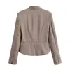 Moda Feminina Transfronteiriça 2026 Novo Estilo Europeu e Americano Blazer Slim Fit com Bolso e Decoração de Botão A770071