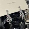 Lindos brincos de árvore de Natal, novos brincos de zircônia microincrustada, prata S925, agulha, senhora, doces, delicados, elegantes