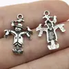 25x18mm 1,4g Prata Antiga Acessórios para Joias Artesanais DIY Pingente Pequeno Pingente Espantalho
