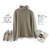 24 Suéter de Caxemira Novo Outono/Inverno para Mulheres, Gola Alta Solta, Caimento Amplo, Cor Sólida, Manga Longa, Suéter Base de Malha Grossa
