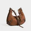 Bolso de mano nuevo para mujer, elegante bolso con forma de media luna, bolso de hombro, moderno y elegante, bolso de piel de ante, bolso de moto