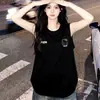 Camiseta deportiva sin mangas con diseño de gatito estilo americano estampado, camiseta de algodón puro para mujer, nuevo modelo de verano, top de alta gama para pareja