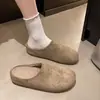 Pantuflas de felpa cálidas para la cabeza para mujer 2026 Otoño/Invierno Nuevo Estilo Ropa para Exteriores Aumento Interno de Altura Moda Perezosa Birkenstock Medias Pantuflas