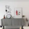 Venta al por mayor de fábrica Snoopy tallado estilo ins caricatura lindo alto valor de color pegatina de pared Snoopy decoración de cubo de basura